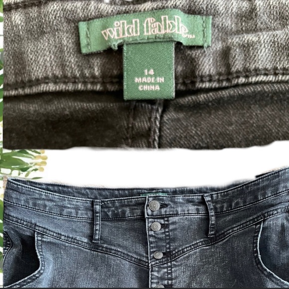Wild Fable Jeans| Button Front Jeans| Acid Wash Jeans| Dark Denim Jeans - Picture 2 of 6